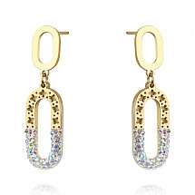 Earrings made of surgical steel, gold-plated studs KST2680