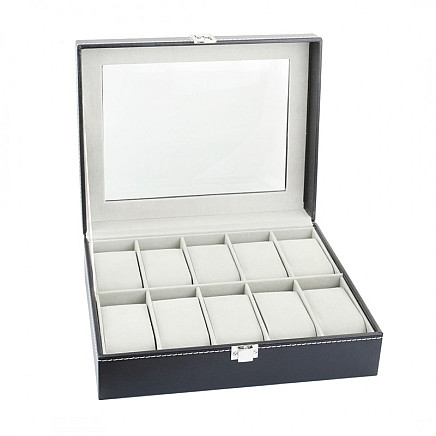 Casket box for 10 watches, gray interior PD33