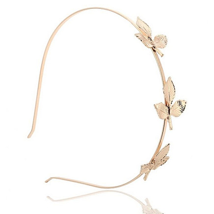 Hairband with 3 gold leaves O159