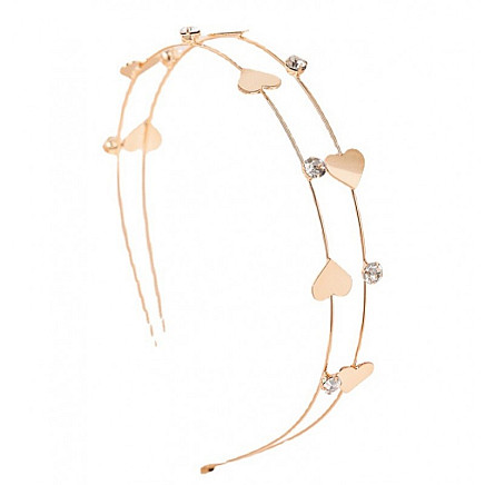 Gold heart hairband O525