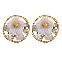 Earrings with floral crystals K1659