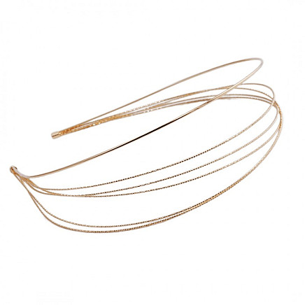 Delicate gold metal hairband O490