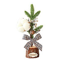 A small Christmas tree on a wooden stand Christmas KSN89