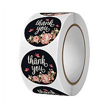 500pcs Thank You Stickers on Tape Diameter 25mm Decorative Stickers Self-adhesive Labels NNK13