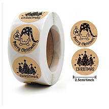 500pcs Christmas stickers on tape diameter 25mm decorative stickers self-adhesive labels NNK15