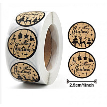 500pcs Christmas stickers on tape diameter 25mm decorative stickers self-adhesive labels NNK16