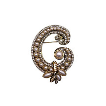 CRYSTAL decorative brooch with pearls BZ128