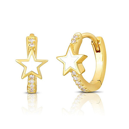 Earrings made of gold-plated stainless steel with English clasp KST2980