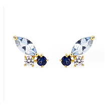 Earrings made of stainless steel with gold-plated studs KST3039