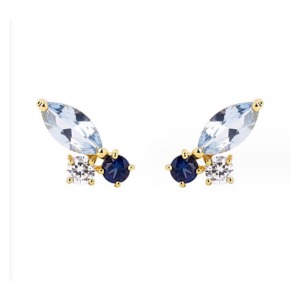 Earrings made of stainless steel with gold-plated studs KST3039