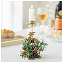 Christmas gold decorative candle holder for table Glamor 15 cm KSN123