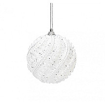 Christmas decoration bauble with pearls, white, 1 pc. KSN148