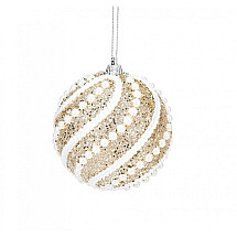 Christmas decoration bauble with gold pearls, 1 pc. KSN149