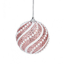 Christmas decoration bauble with pearls, pink, 1 pc. KSN150