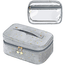 Foldable cosmetic bag with 2-in-1 insert, KS97SZ case