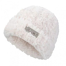 Plush winter hat, soft and warm, with a patch, white CZ31WZ2