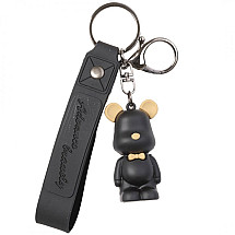 Black teddy bear keychain with pendants BRL49