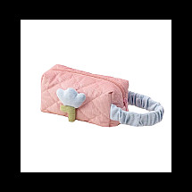 Cosmetic bag with a tulip motif, quilted oblong pink KS101WZ1