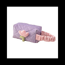 Cosmetic bag with a tulip motif, quilted oblong purple KS101WZ3