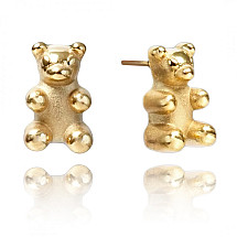 Earrings made of stainless steel with gold-plated studs KST3140