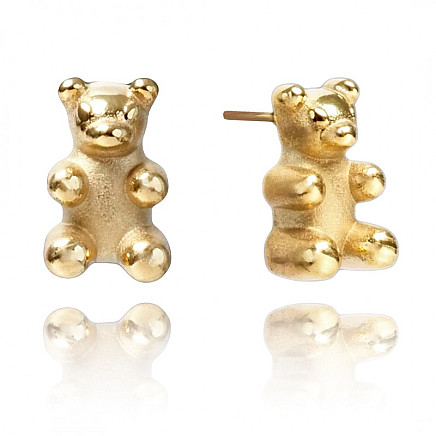 Earrings made of stainless steel with gold-plated studs KST3140