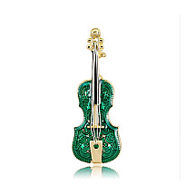 Decorative brooch GREEN VIOLIN BZ80