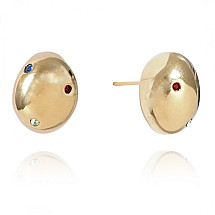 Earrings made of stainless steel with gold-plated studs KST3166