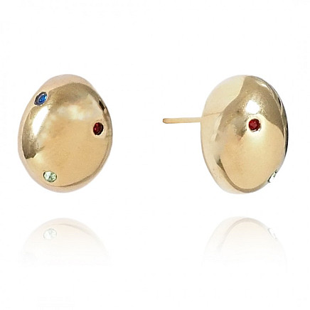 Earrings made of stainless steel with gold-plated studs KST3166