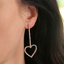 DELICATE HEART HANGING EARRINGS WITH ZIRCONIA K1501