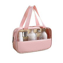 Foldable, portable cosmetic bag, size M, powder pink case, KS89