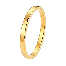 Gold-plated ring, surgical steel, gold-plated PST923, Ring size: US7 EU14