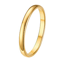 Gold-plated ring, surgical steel, gold-plated PST925, Ring size: US7 EU14