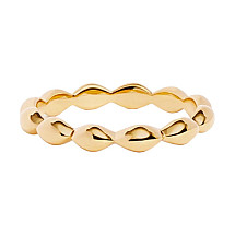 Gold-plated ring, surgical steel, gold-plated PST922, Ring size: US7 EU14