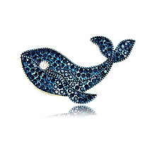 Decorative brooch Crystal Whale BZ135