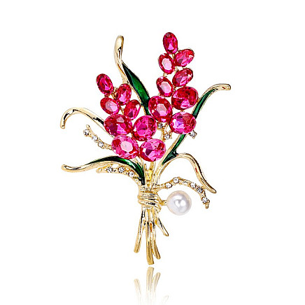 Decorative brooch Crystal Flower Bouquet BZ138R