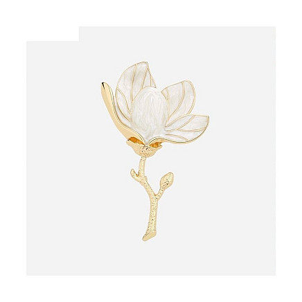 Decorative brooch Pearl Magnolia Flower BZ147