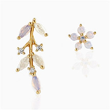 Stainless steel earrings plated with 14k gold, stud KST3209