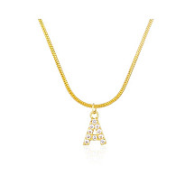 Necklace made of surgical steel, gold-plated, letter A, NST2086A