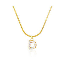 Necklace made of surgical steel, gold-plated, letter D, NST2086D