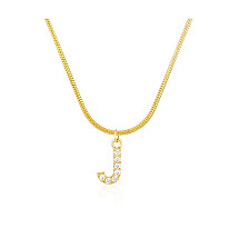 Necklace made of surgical steel, gold-plated, letter J, NST2086J