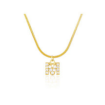 Necklace made of surgical steel, gold-plated, letter M, NST2086M