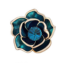 Decorative brooch CRYSTAL BLUE FLOWER BZ129