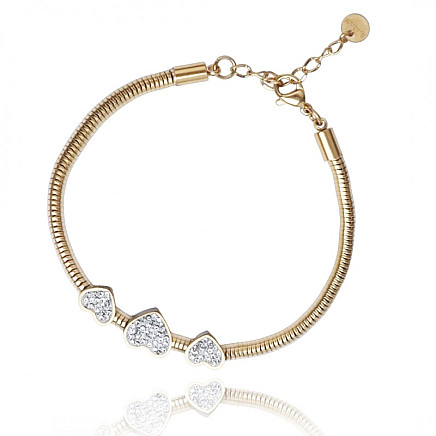 Surgical steel wrist bracelet, gold-plated with 14k gold BST1467