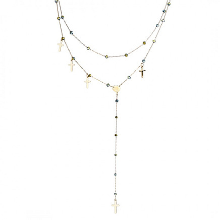 Necklace made of stainless steel, gold-plated with 14k gold NST2060