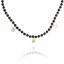 Necklace made of stainless steel, gold-plated with 14k gold NST2055