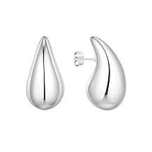 Stainless steel earrings with gold-plated studs 3.1 cm KST3222