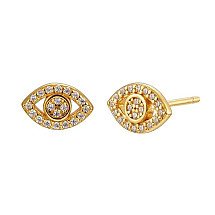 Stainless steel earrings plated with 14k gold, stud S925 KST3186