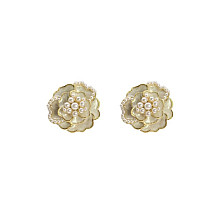 Stainless steel earrings plated with 14k gold, stud S925 KST3182