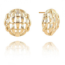 Stainless steel earrings plated with 14k gold, stud KST3233