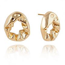 Stainless steel earrings plated with 14k gold, stud KST3234